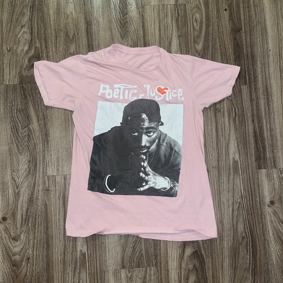Pink Tupac Graphic Tee, short sleeve, size Medium. - Picture 1 of 4